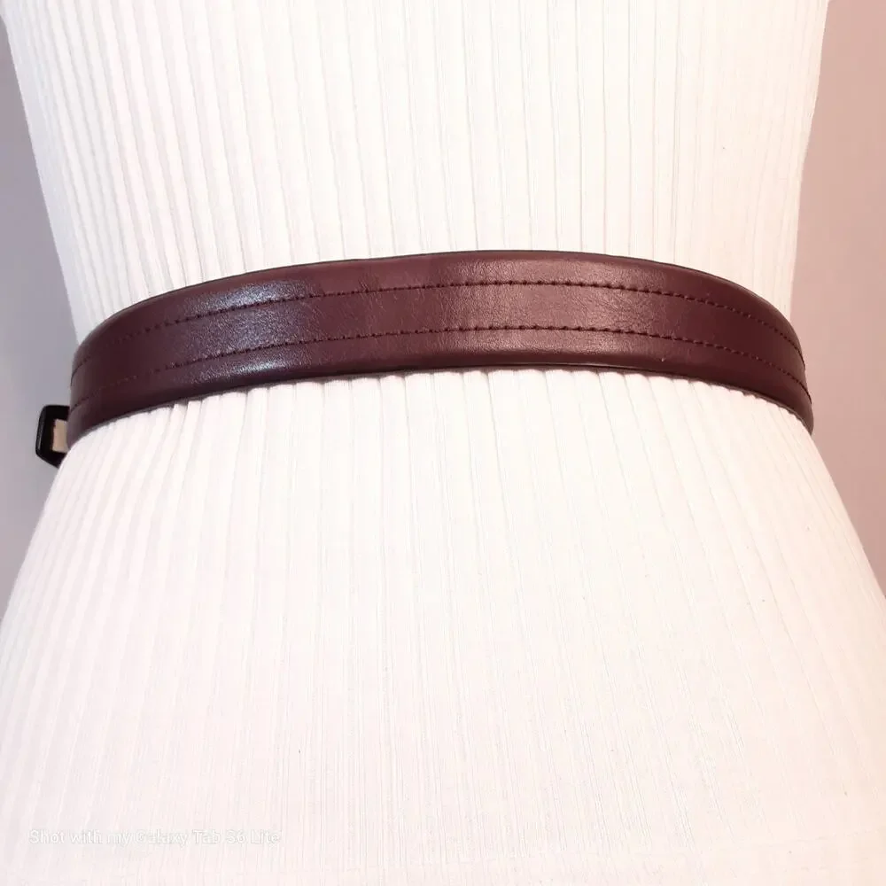 💎LC Liz Claiborne Reversibe Unisex 30-32 Waist Black And Stitched Brown